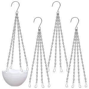 Підвісний ланцюг Набір з 4 предметів Металевий з S-подібними гачками Сріблястий - Фото 1