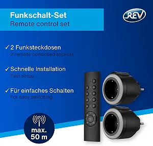 Набір розеток з пультом ДК REV RF201R Чорний ціна на synthetic.ua - Фото 1 Набір розеток з пультом ДК REV RF201R Чорний synthetic.ua - Фото 1