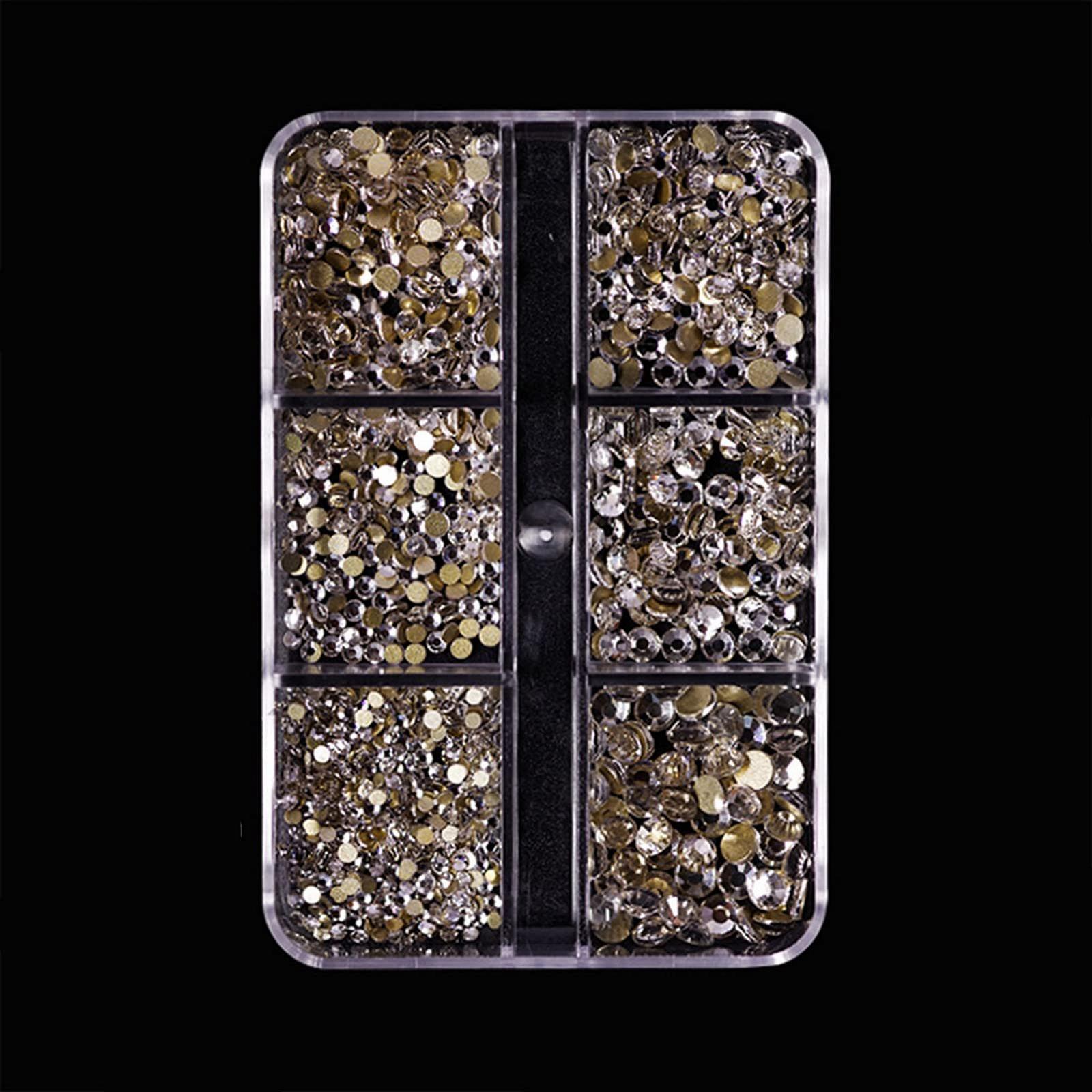 Наклейки для дизайну нігтів для вечірок для жінок 1688 шт./коробка з 6 відділеннями, прикраси, скляні декоративні, фото №7