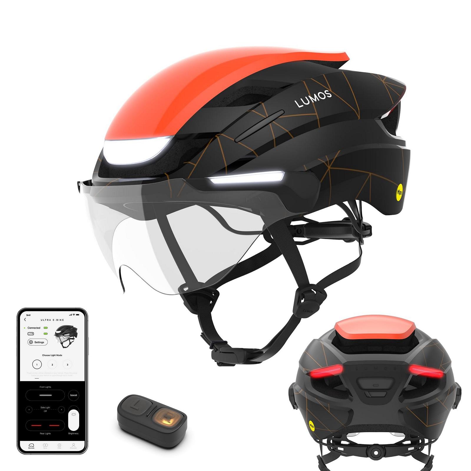 Шолом Smart Lumos Ultra E-Bike з передніми та задніми LED ліхтарями, висувним захисним щитком, з керуванням через додаток, NTA 8667 Certified, для електровелосипеда, самоката, велосипеда, для дорослих, чоловіків та жінок, фото №1