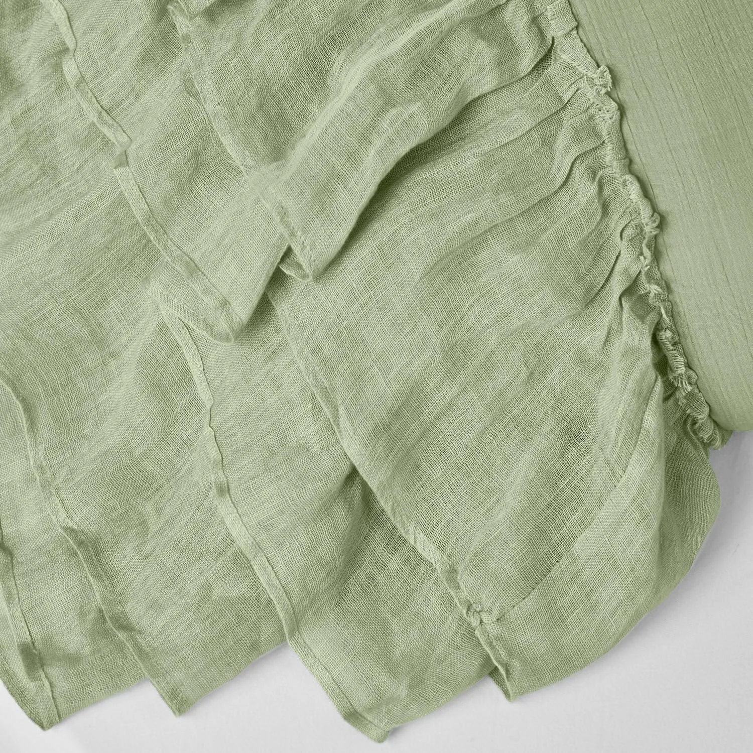 Покривало Loberon Martone М'яка підкладка Бавовна, Льон, Зелений, фото №3