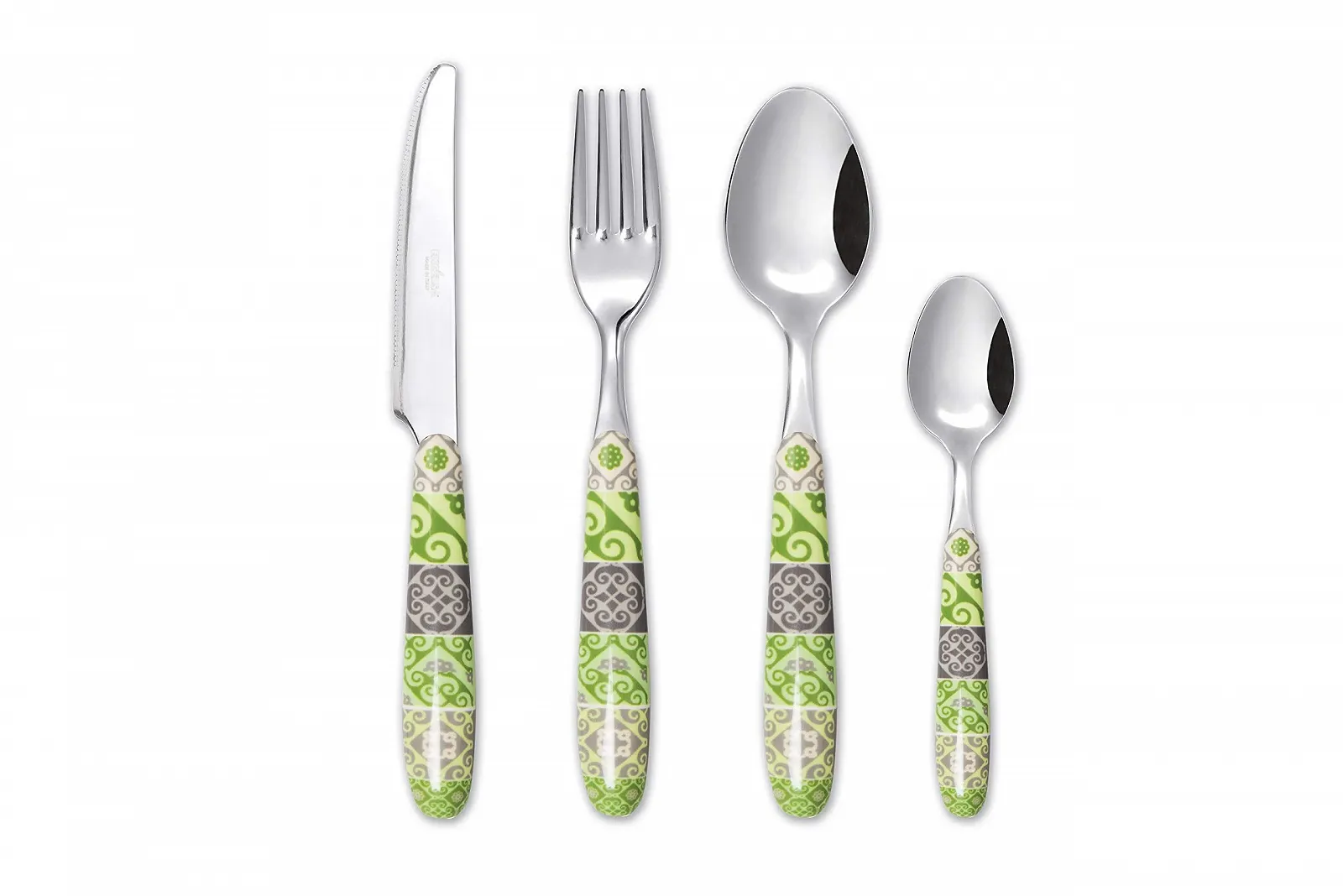 Набір столових приборів Excelsa Maiolica Green, 24 предмети, фото №1