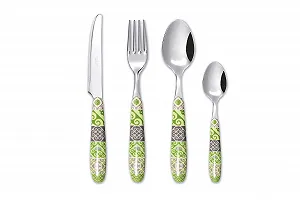 Набір столових приборів Excelsa Maiolica Green, 24 предмети - Фото 1