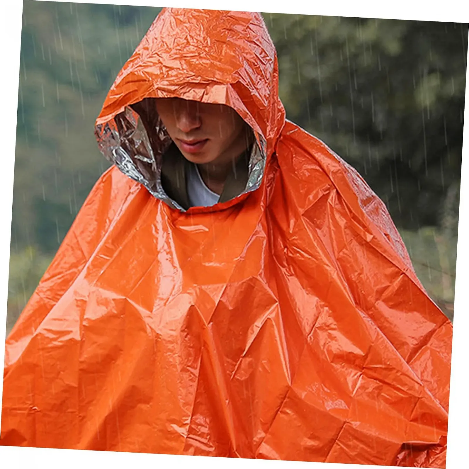 Пончо DIKACA, 4 шт., ізольований, аварійний, для дорослих, для виживання на відкритому повітрі, одноразовий, фото №6