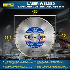 Алмазний відрізний диск S&R / 450 x 25,4 мм / Срібний ціна на synthetic.ua - Фото 1 Алмазний відрізний диск S&R / 450 x 25,4 мм / Срібний synthetic.ua - Фото 1