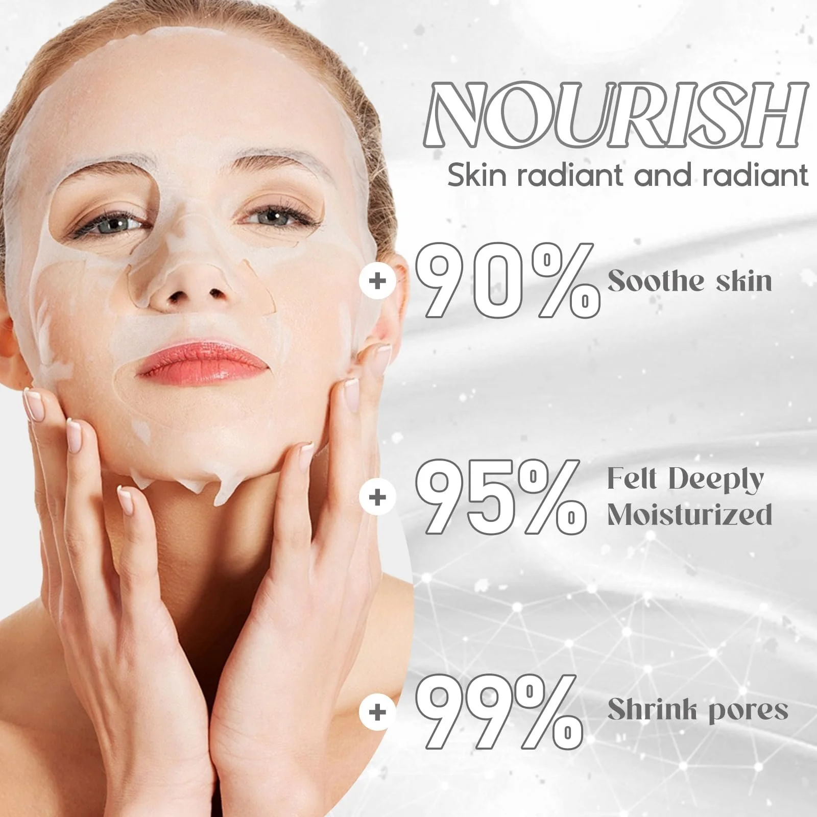 Тканевая Маска для Лица Молоко Козы Рисовая Эссенция Увлажнение 8 шт, фото №4