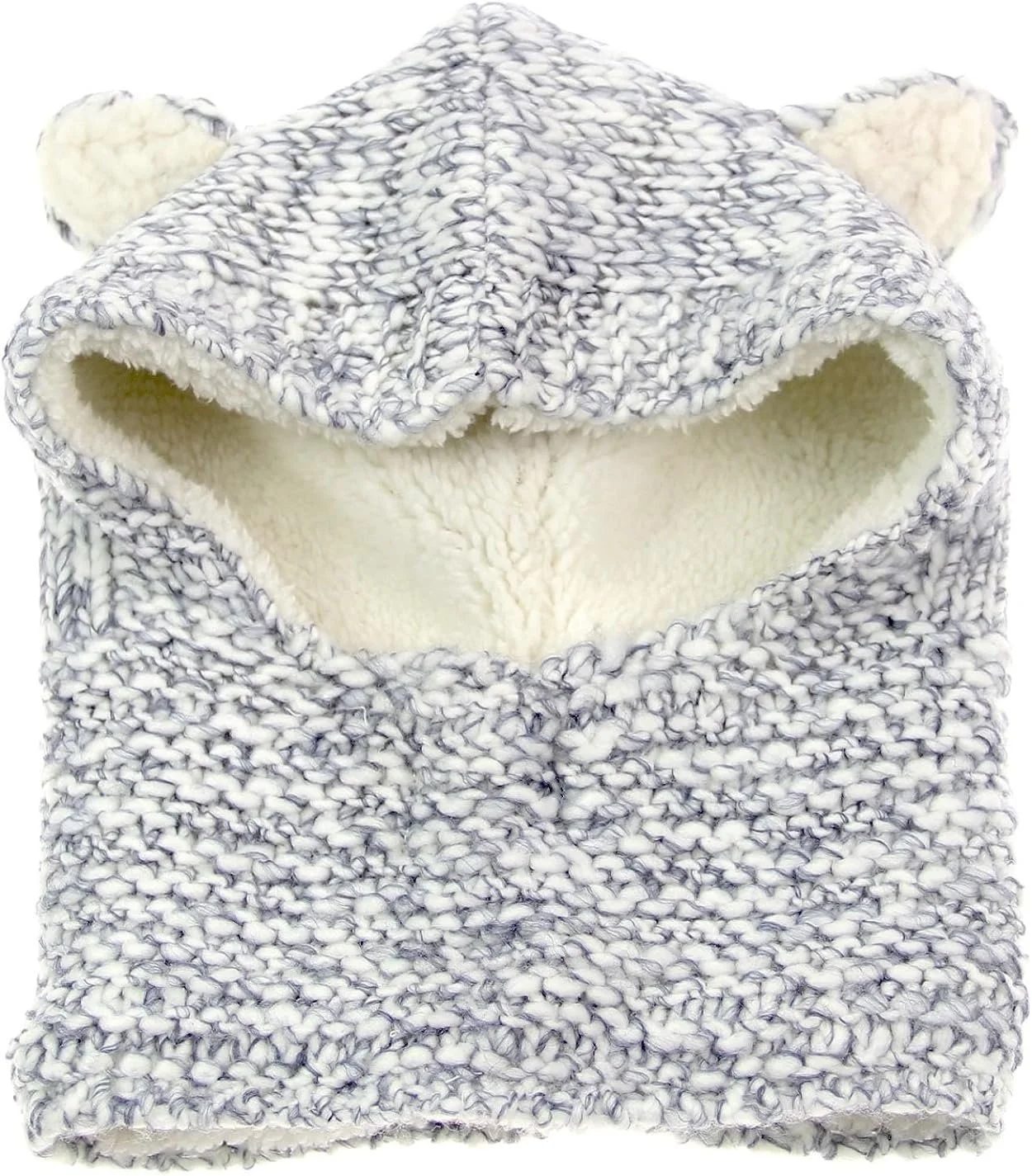 В'язана шапка-капюшон для дівчаток Magracy, зимова, тепла з вушками, фото №4 В'язана шапка-капюшон для дівчаток Magracy, зимова, тепла з вушками, фото №4