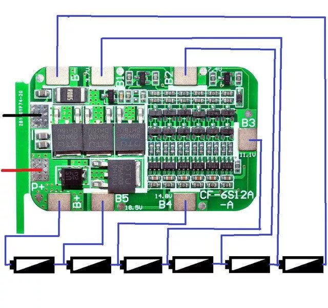 BMS 6S 12А Li-Ion 18650 HX-6S-12A, фото №6