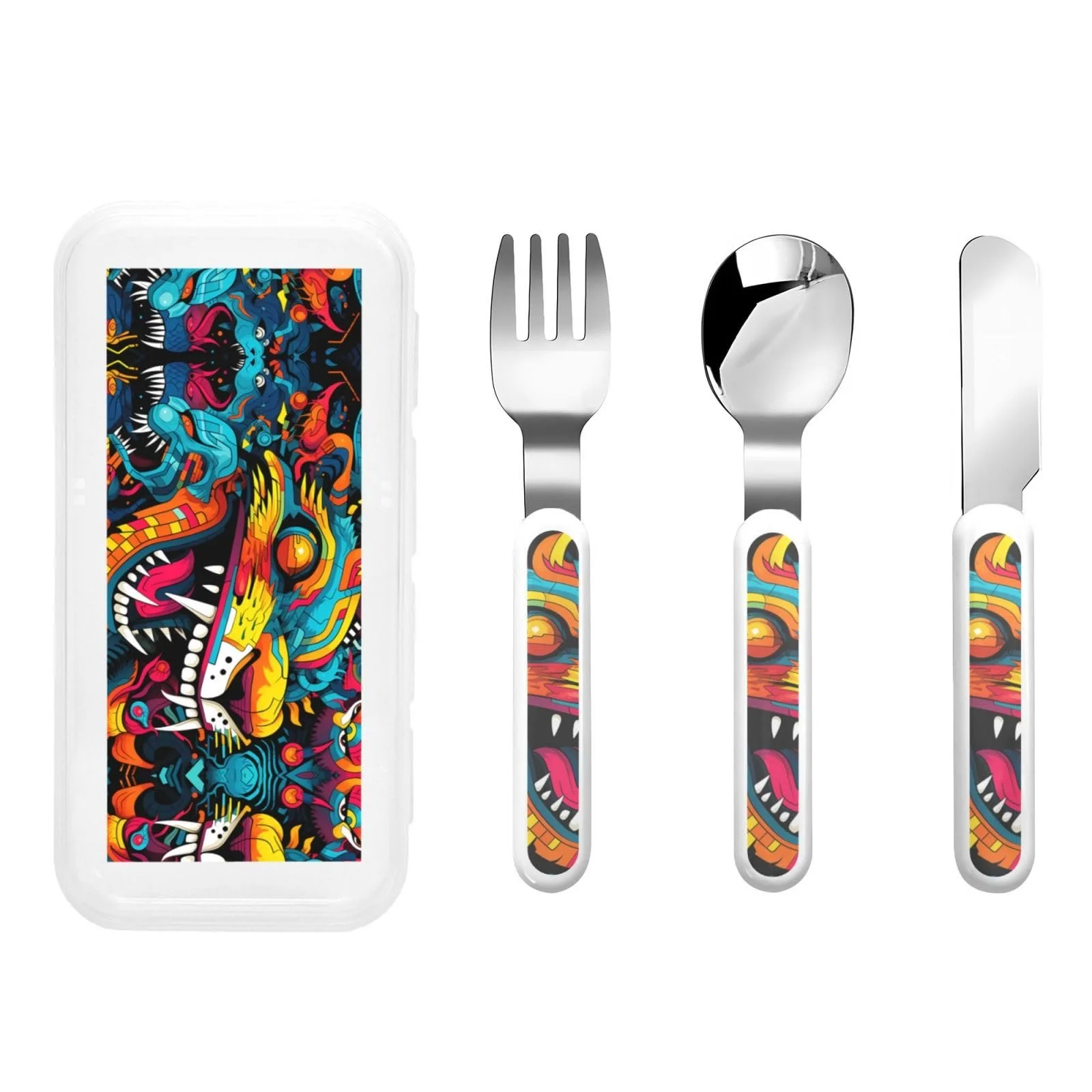 Дитячий посуд Набір з 3 предметів Monsters з принтом, фото №1 Дитячий посуд Набір з 3 предметів Monsters з принтом, фото №1