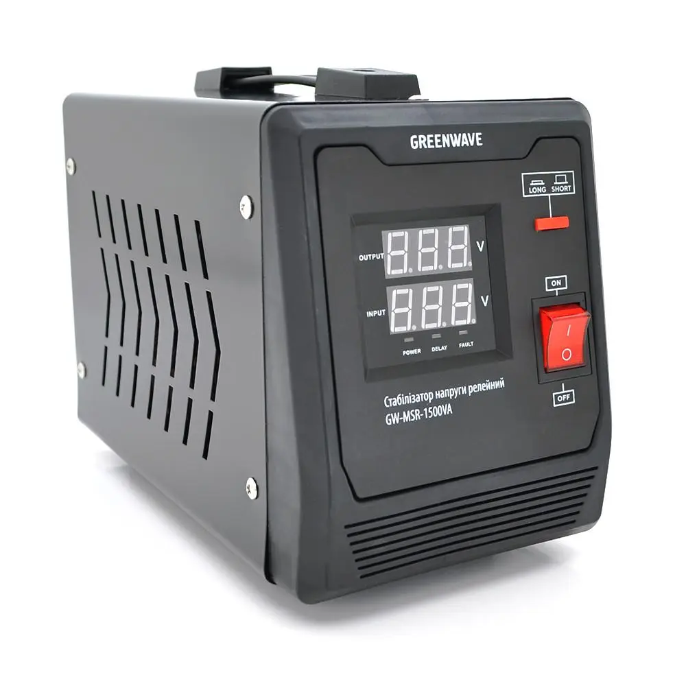 Стабілізатор напруги релейний Green Wave Mauser 1500VA 1xShuko DC140-260V, AC220±8%, BOX, фото №1