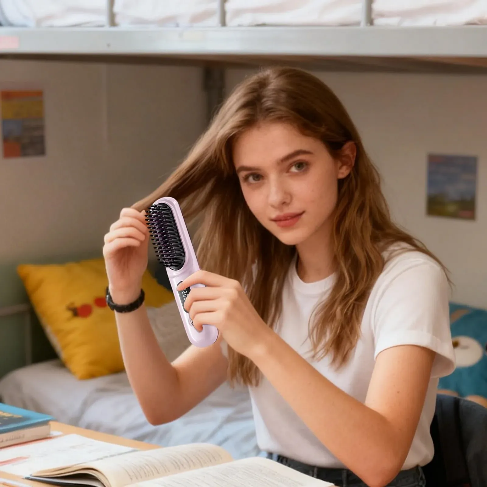 Щітка-випрямляч для волосся акумуляторна 4000mAh з LCD-дисплеєм та 3 режимами нагріву, фото №3 Щітка-випрямляч для волосся акумуляторна 4000mAh з LCD-дисплеєм та 3 режимами нагріву, фото №3