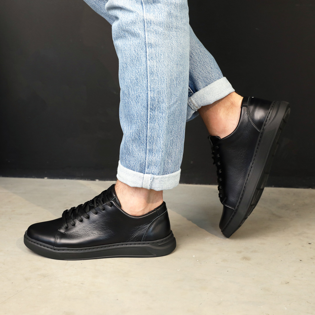 Кеди шкіряні чоловічі 586426 Чорні 40 41 42 43 44 45, фото №6