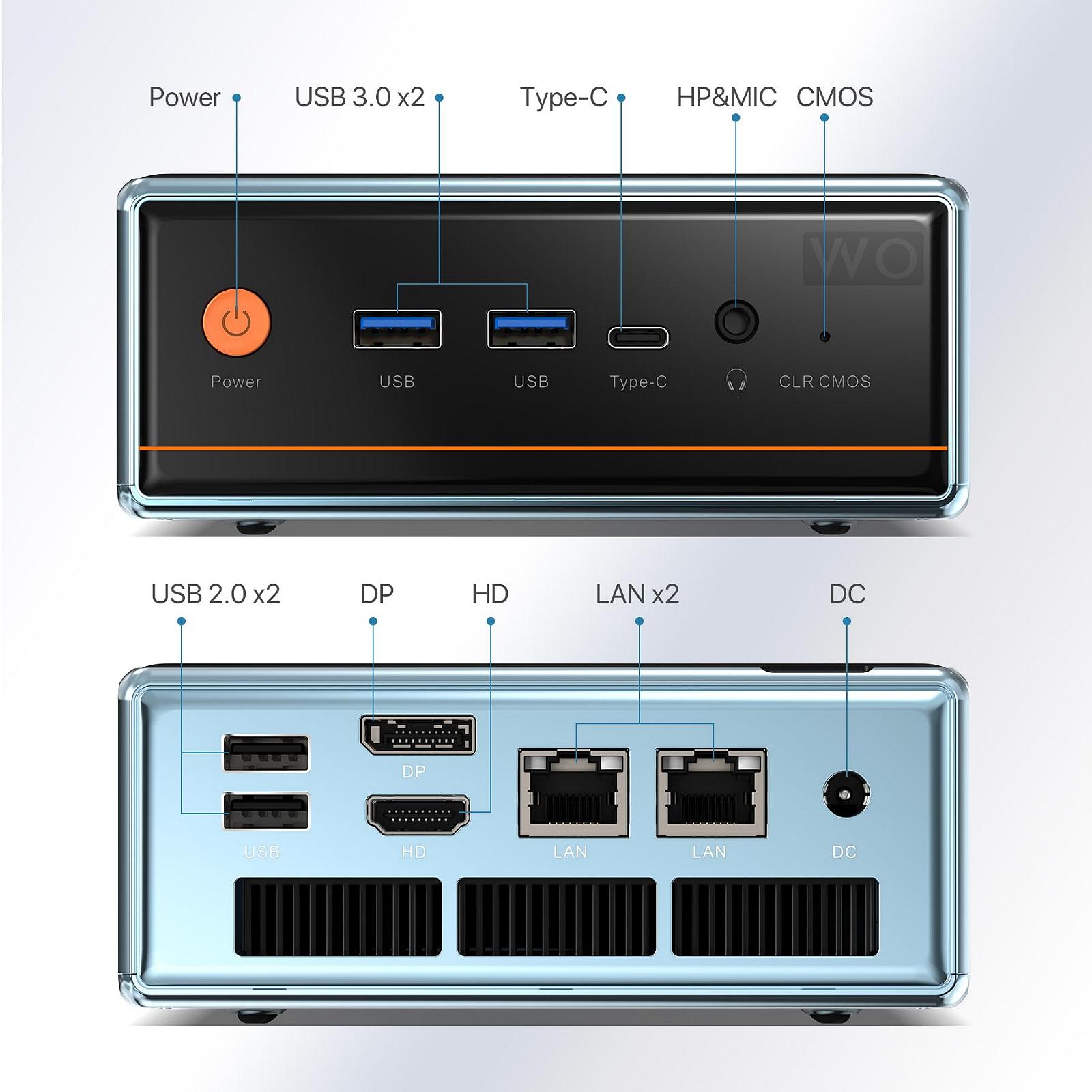 Мини ПК PELADN WO4 AMD Ryzen 5 5500U 16GB 512GB NVME черный, фото №3 Мини ПК PELADN WO4 AMD Ryzen 5 5500U 16GB 512GB NVME черный, фото №3