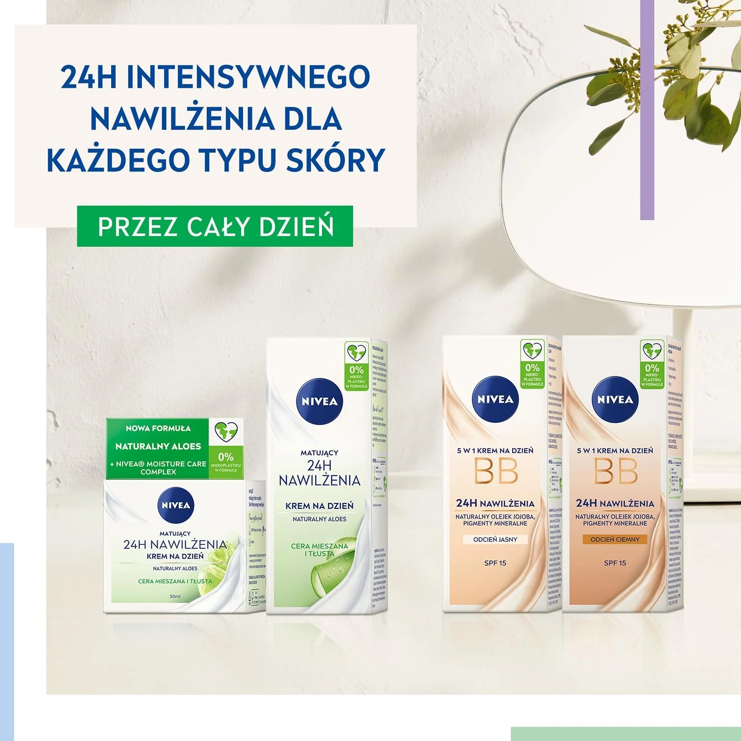 Денний зволожуючий крем NIVEA матуючий 24H з алое вера для комбінованої та жирної шкіри, 50 мл, фото №6