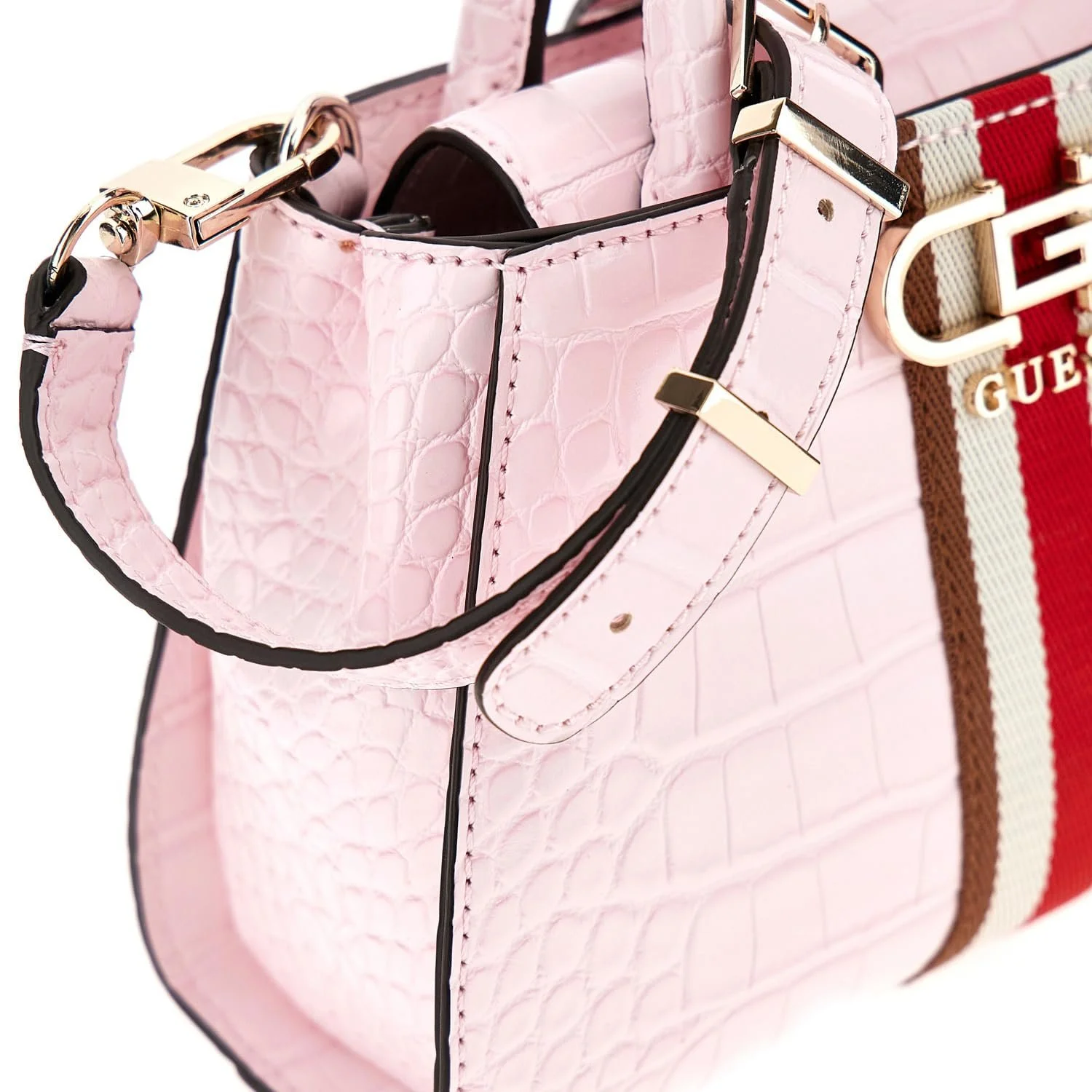 Сумка GUESS Nelka Mini Satchel Блідо-рожевий, фото №6