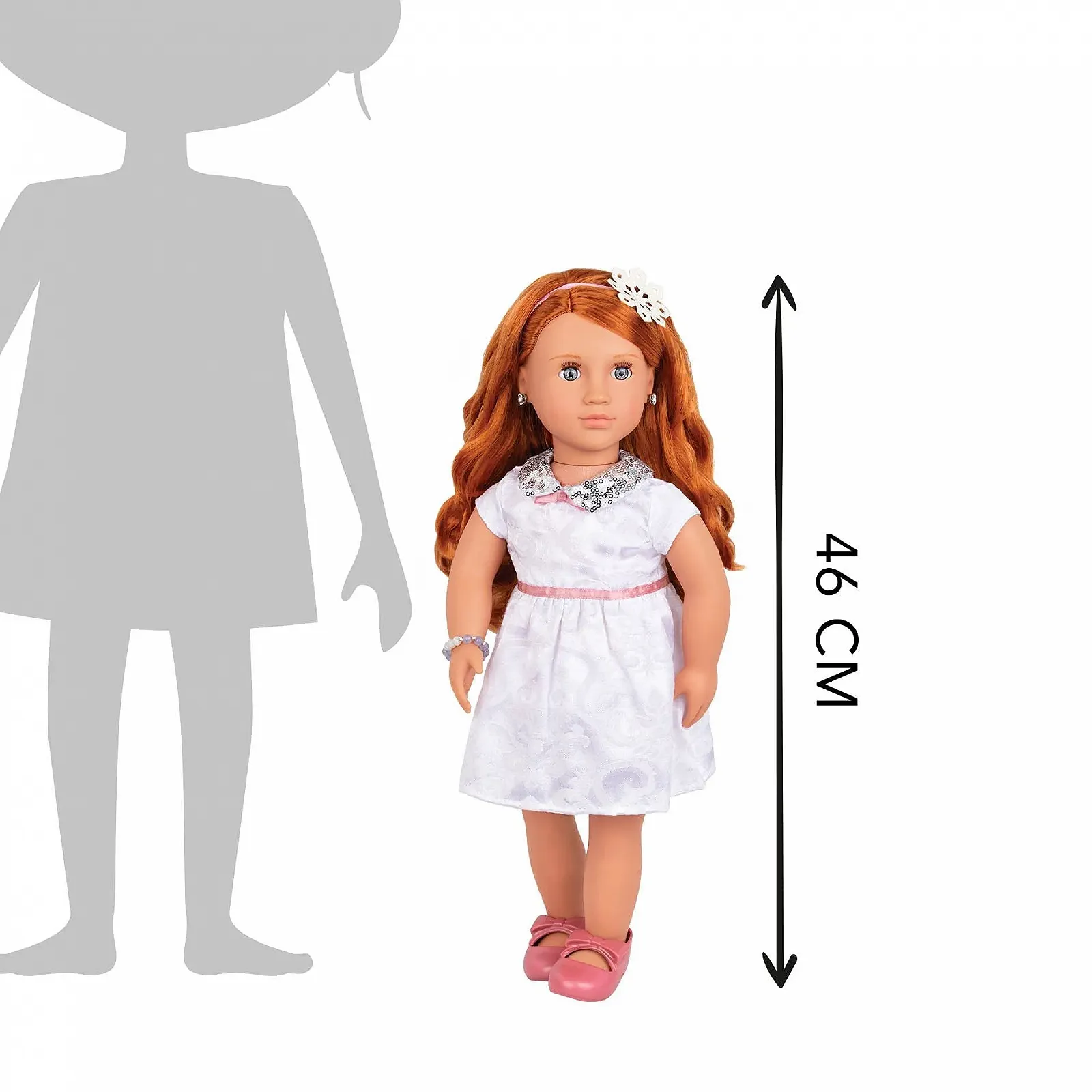 Лялька Our Generation Julissa 46 см з прикрасами та проколотими вушками натуралістичні темно-сині очі, фото №8