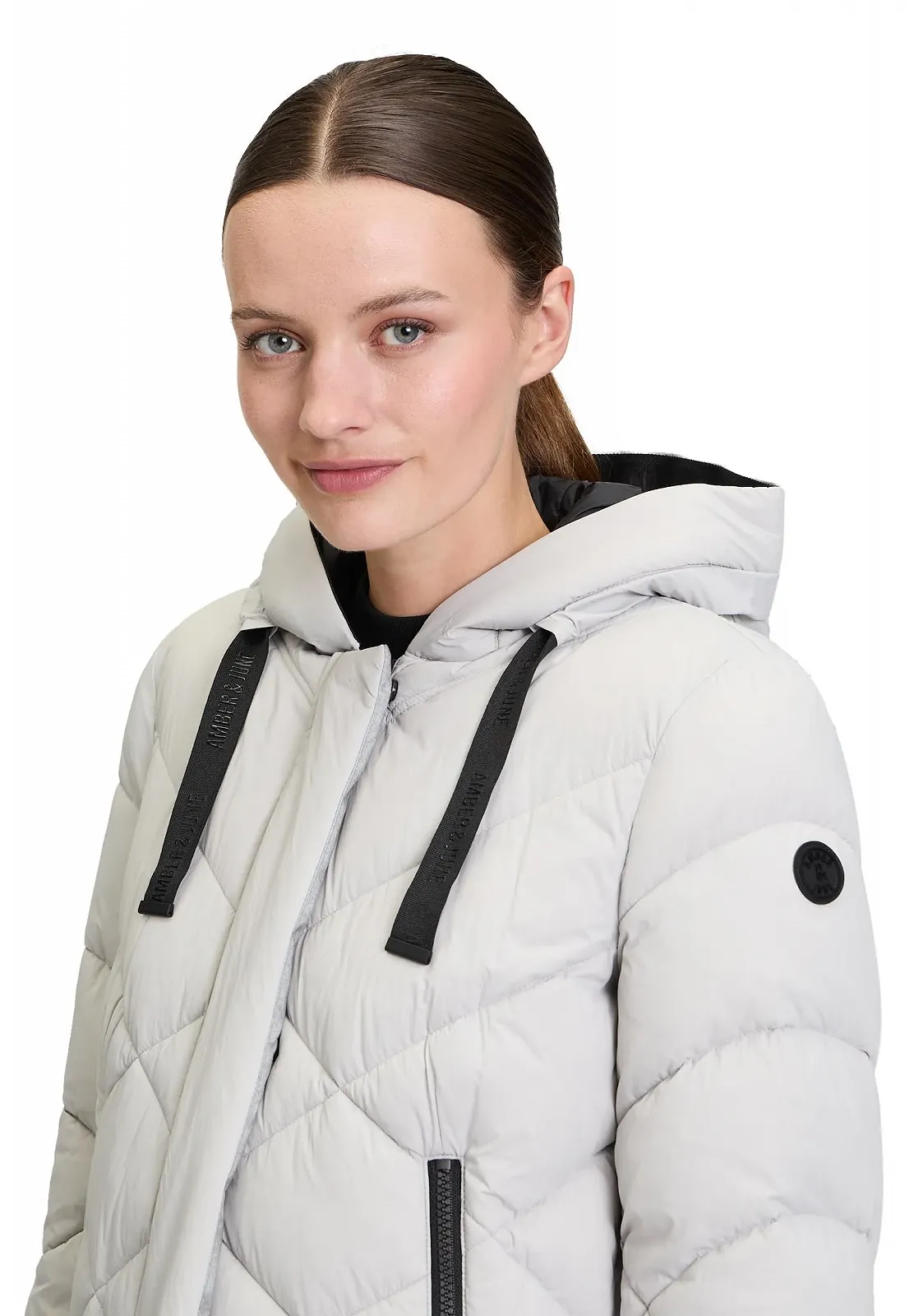 Жіноче стьобане пальто Amber & June з капюшоном, фото №7