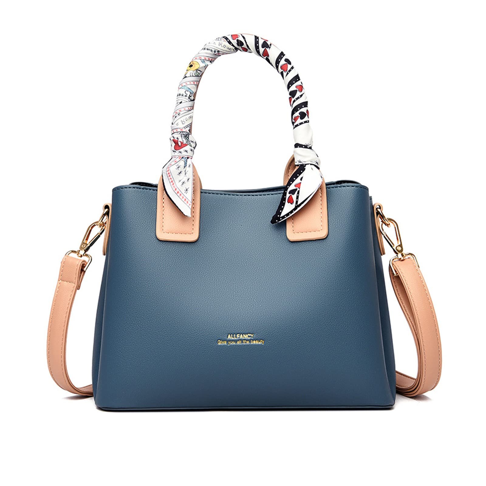 Сумка з верхньою ручкою NICOLE & DORIS Shopper жіноча три відділення PU шкіра синя, фото №1