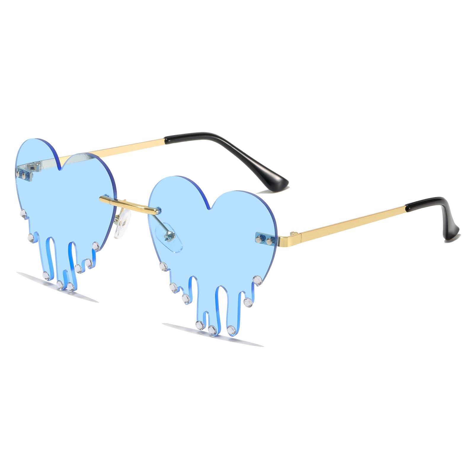 Сонцезахисні окуляри Серце YAMEIZE Без оправи Жіночі, фото №1