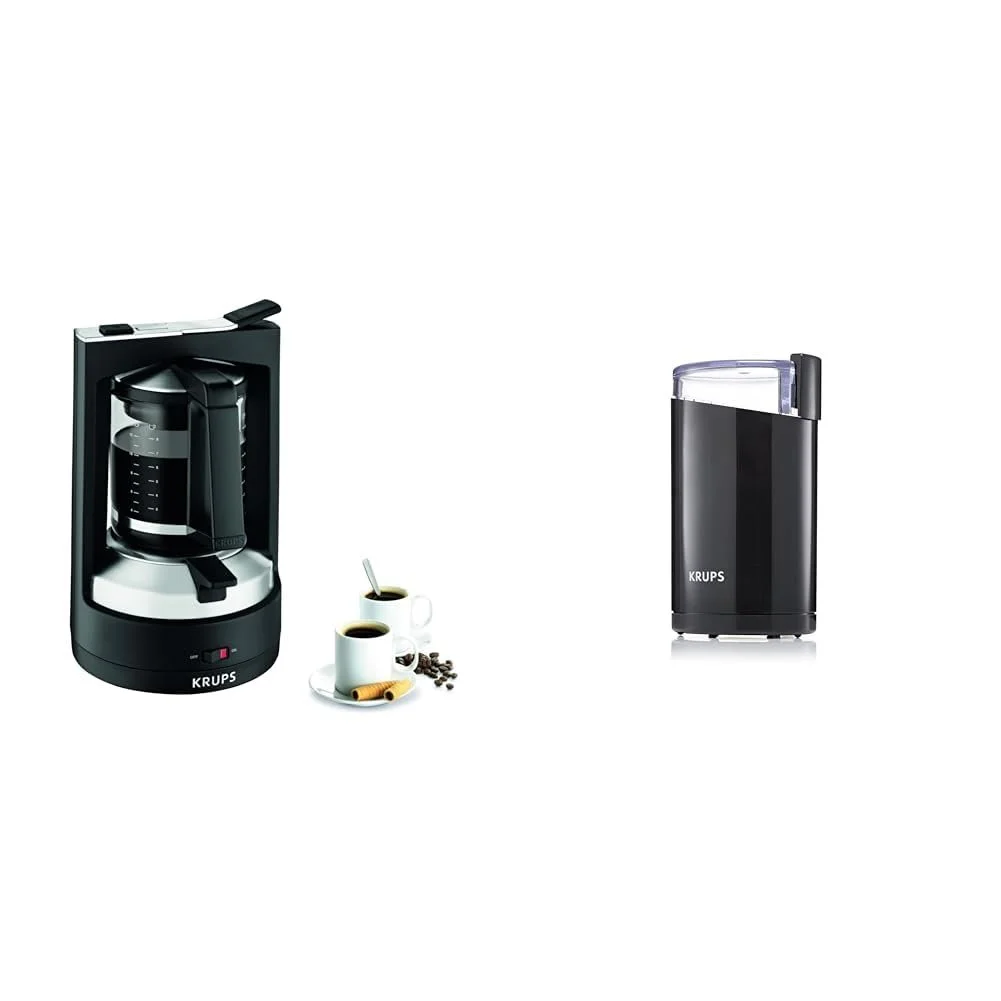 Капельная кофеварка и электрическая кофемолка KRUPS T8 KM4689 & F20342 850 Вт 1 л Black, фото №1