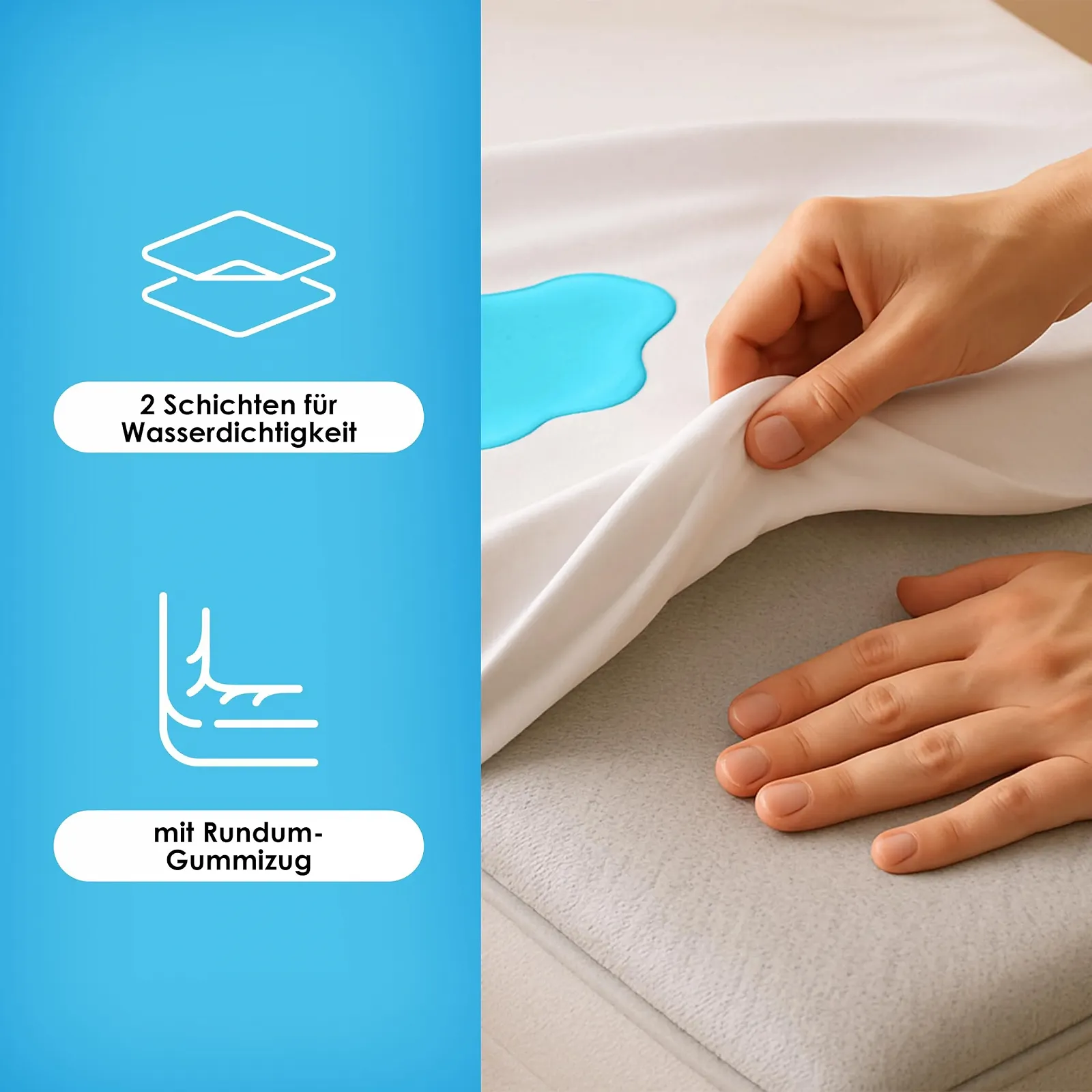 Наматрасник Strauss Home Водонепроницаемая 140 x 200 см Белый, фото №3 Наматрасник Strauss Home Водонепроницаемая 140 x 200 см Белый, фото №3