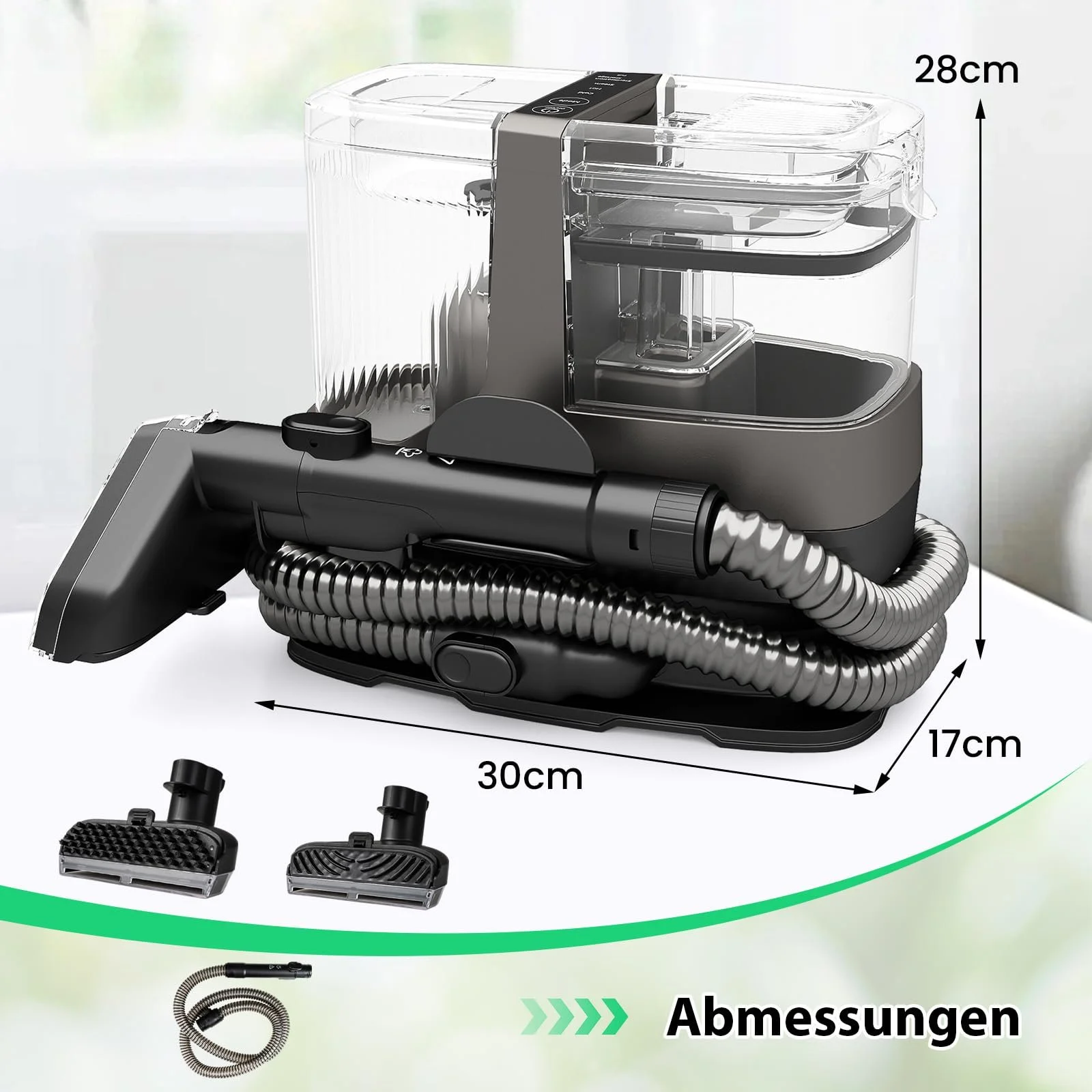 Миючий пилосос COSTWAY 1800 W для м'яких меблів та килимів з парою та стерилізацією, фото №5