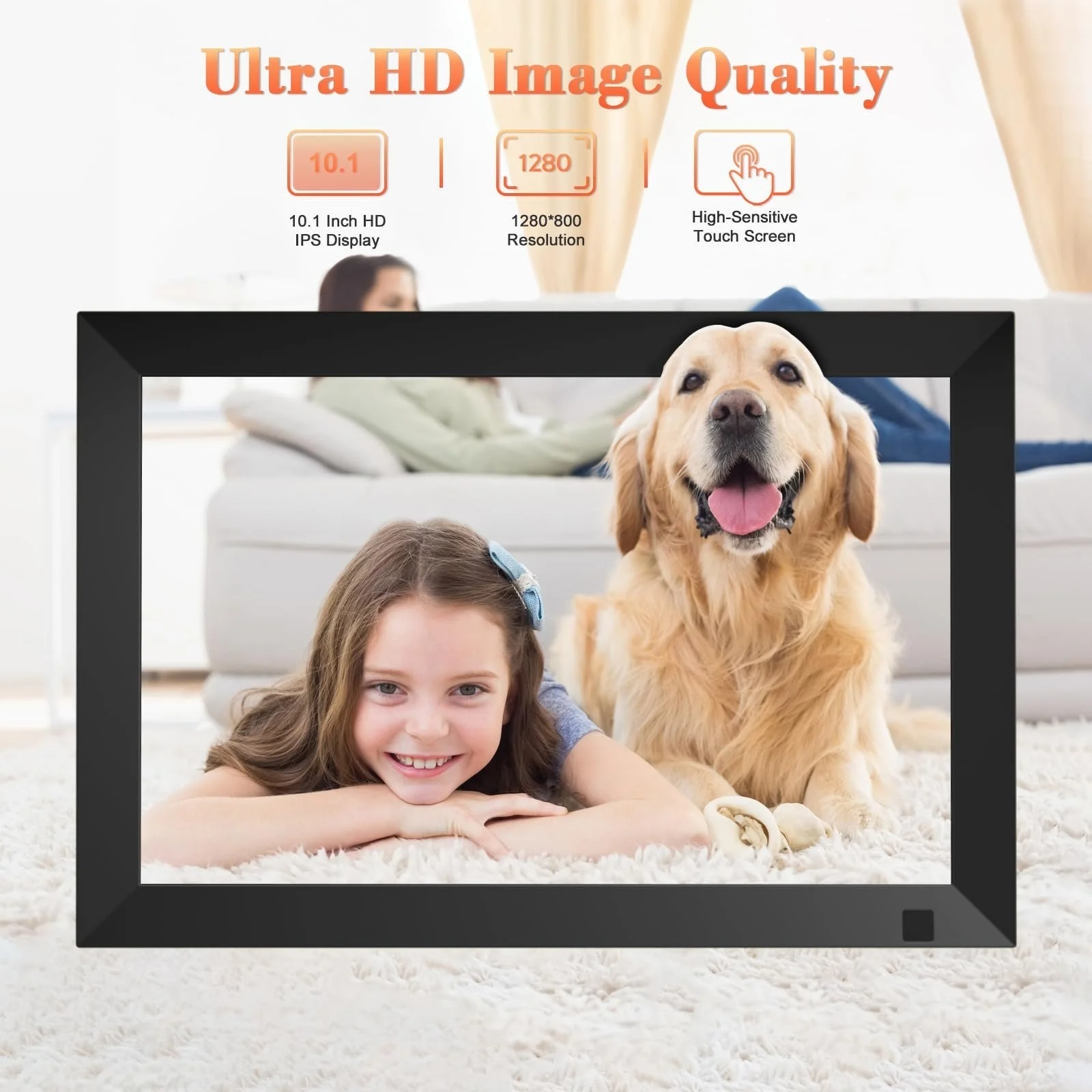Цифровая фоторамка 10.1 дюйма WiFi 64 GB 1280 x 800 IPS LCD, фото №5