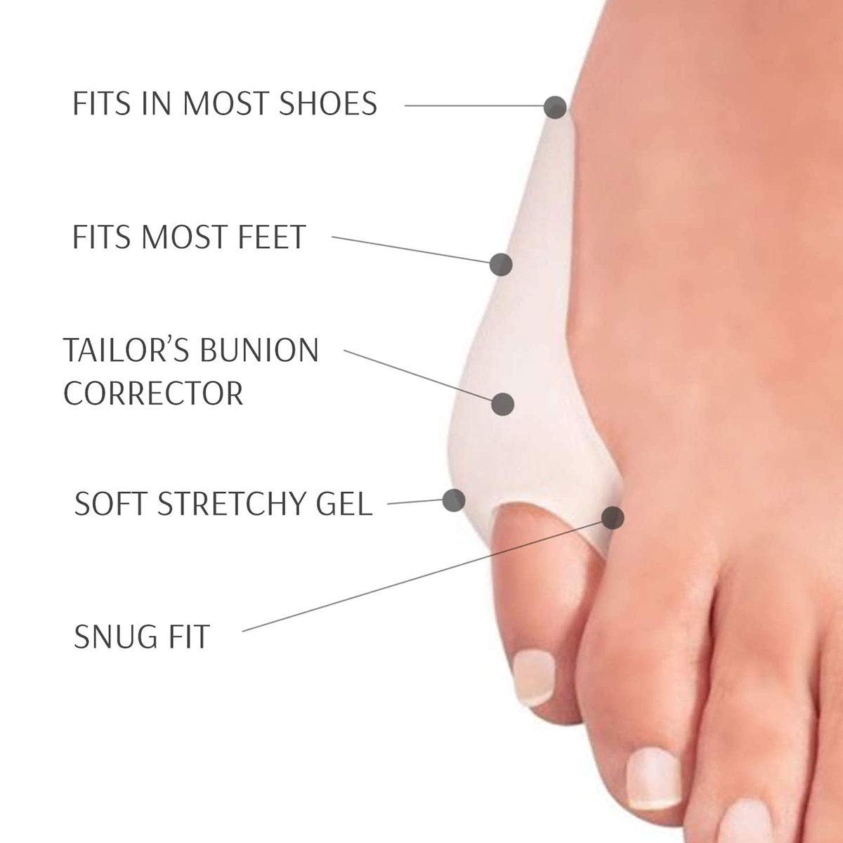 Коректор Вальгусної Деформації PEDIMEND Силіконовий Гель для Мізинця Рожевий (3 пари 6 штук), фото №6 Коректор Вальгусної Деформації PEDIMEND Силіконовий Гель для Мізинця Рожевий (3 пари 6 штук), фото №6