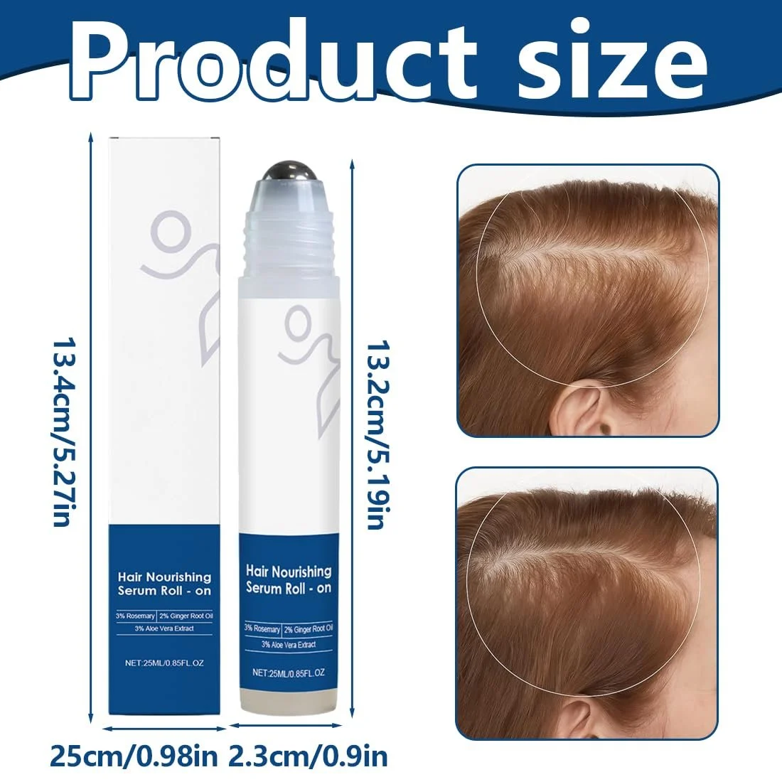 Сироватка для росту волосся Розмарин Roll On, сироватка для шкіри голови для контролю випадіння волосся, фото №2