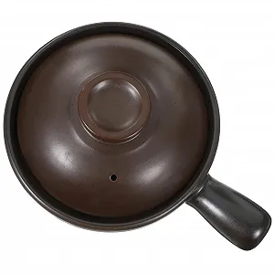 Горшок для запекания LIFKOME керамический с крышкой и одной ручкой - Фото 1