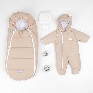 Зимний комплект для новорожденного baby бежевый - Фото 1