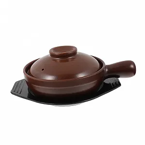 Кастрюля керамическая термостойкая с крышкой и ручками для супа и тушения - Фото 1