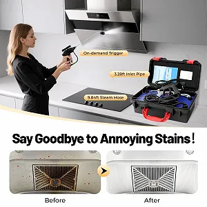 Пароочисник 3000 Вт 5 бар 130 °C портативний багатофункціональний synthetic.ua - Фото 1