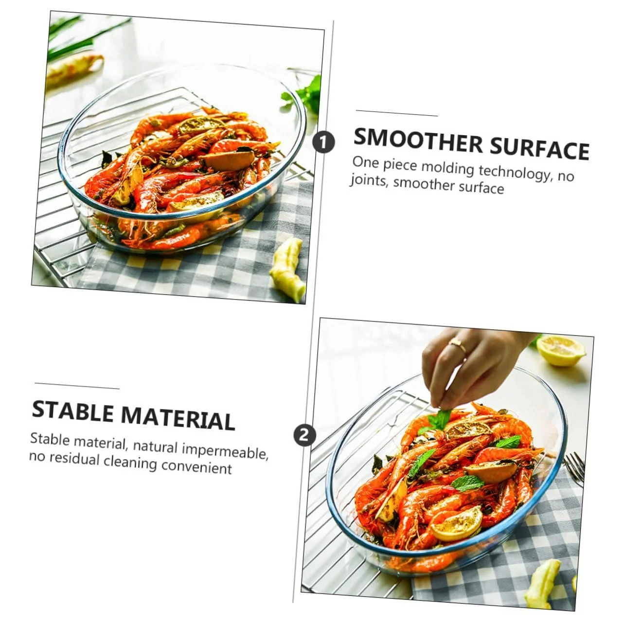 Форма для запекания NOLITOY овальная стеклянная термостойкая Прозрачная, фото №5