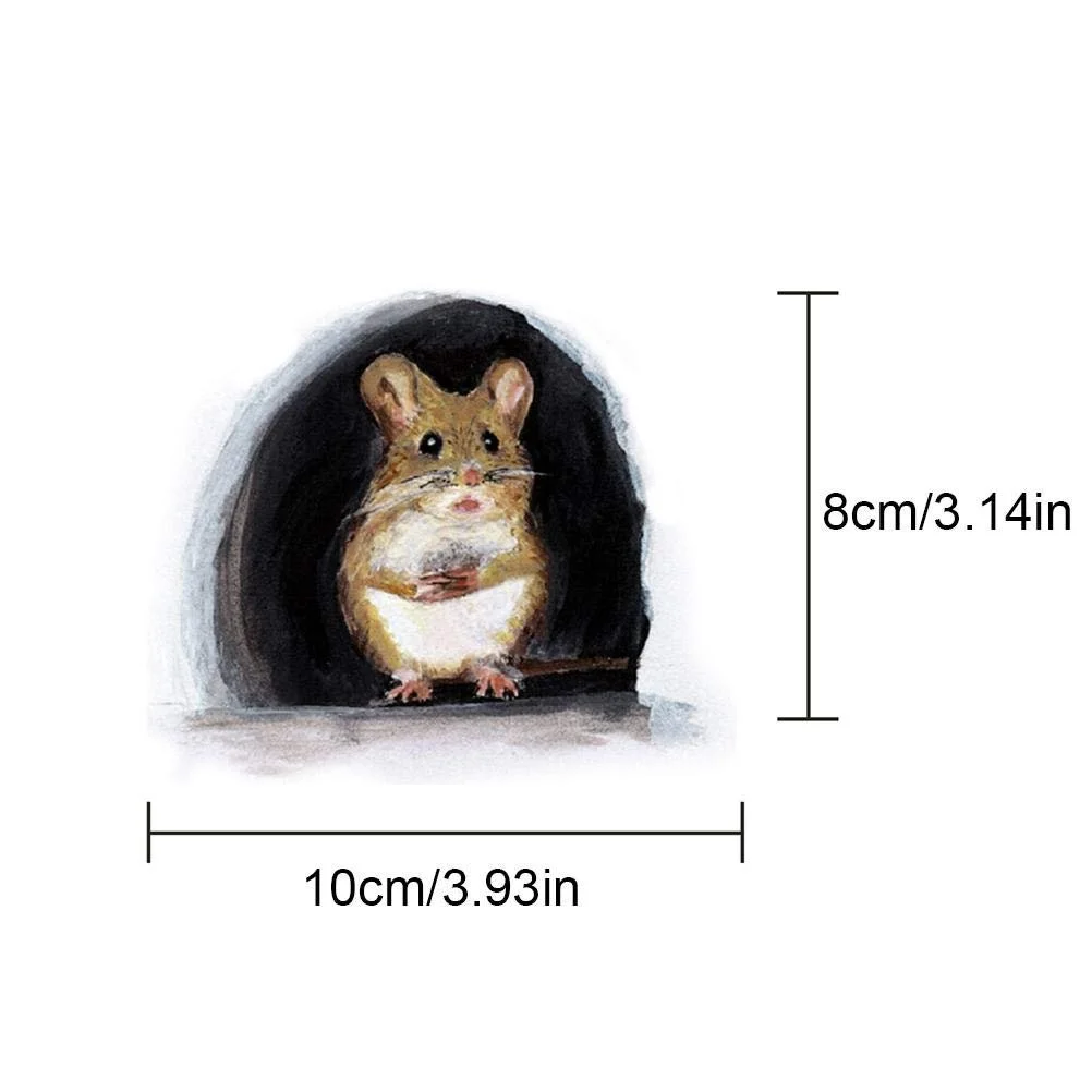 Наклейки на стіну TOPINCN Набір 5 штук Мишача нора 12 x 16,8 см, фото №3