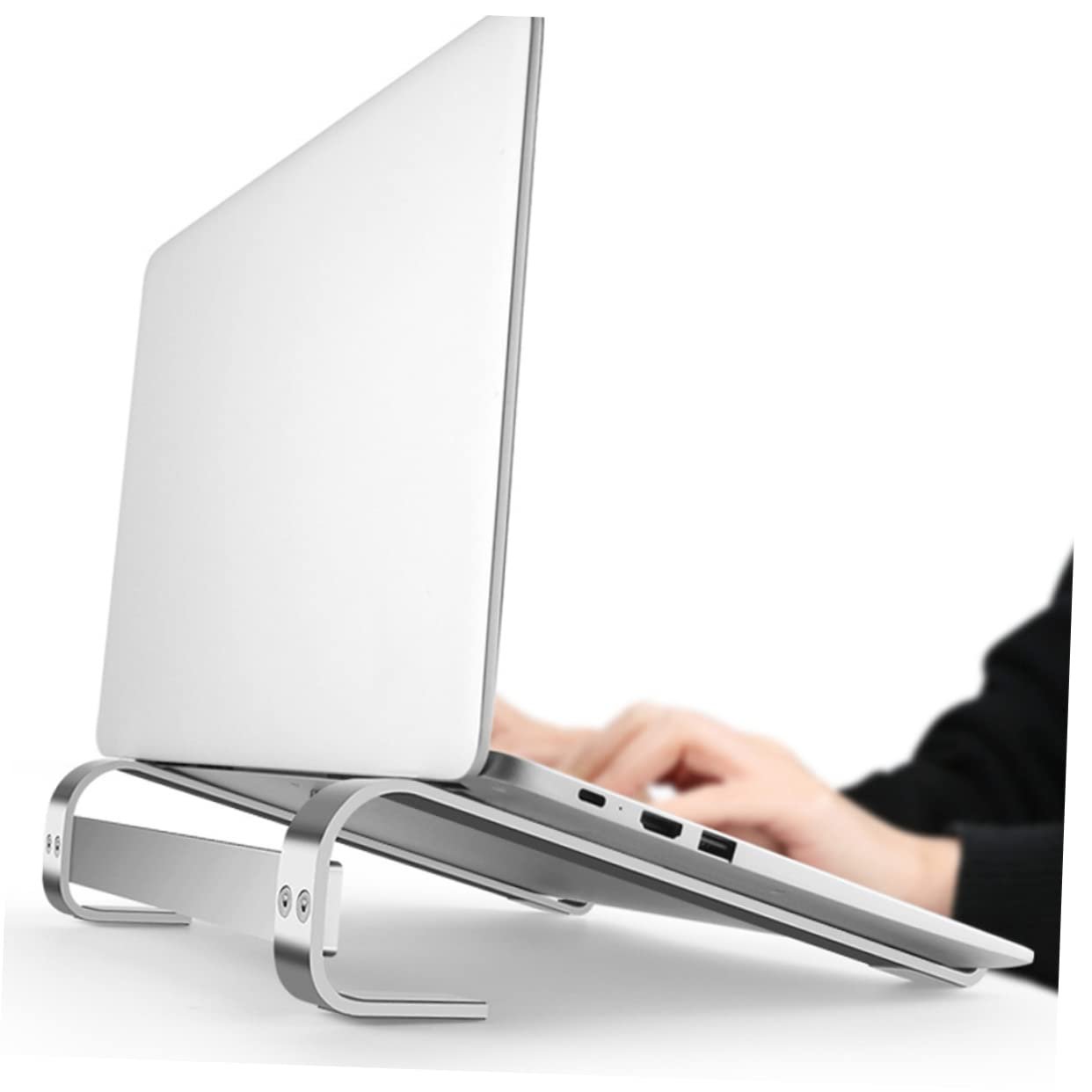 Подставка для ноутбука NUOBESTY Алюминиевый сплав, противоскользящая, стабильная, эргономичная, совместима для офиса и путешествий, фото №3 Подставка для ноутбука NUOBESTY Алюминиевый сплав, противоскользящая, стабильная, эргономичная, совместима для офиса и путешествий, фото №3