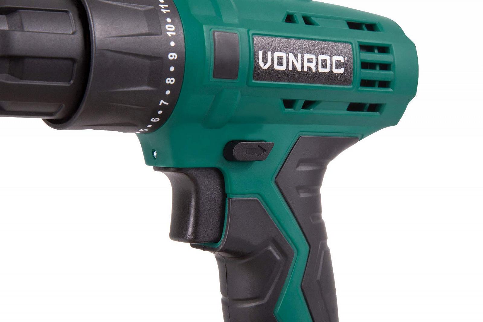 Шурупокрут VONROC Cordless 12 V Акумулятор Зарядний пристрій Біти Гвинти Сумка, фото №3