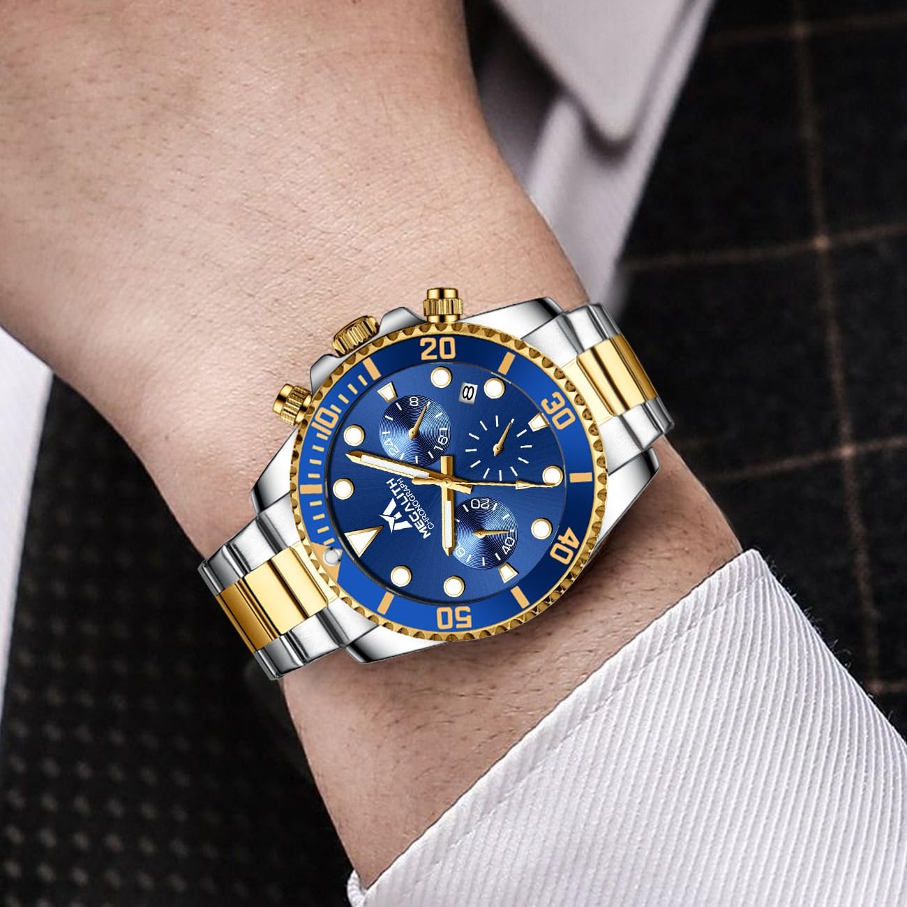 Годинник MEGALITH Чоловічий з нержавіючої сталі Хронограф Кварцовий, фото №3 Годинник MEGALITH Чоловічий з нержавіючої сталі Хронограф Кварцовий, фото №3