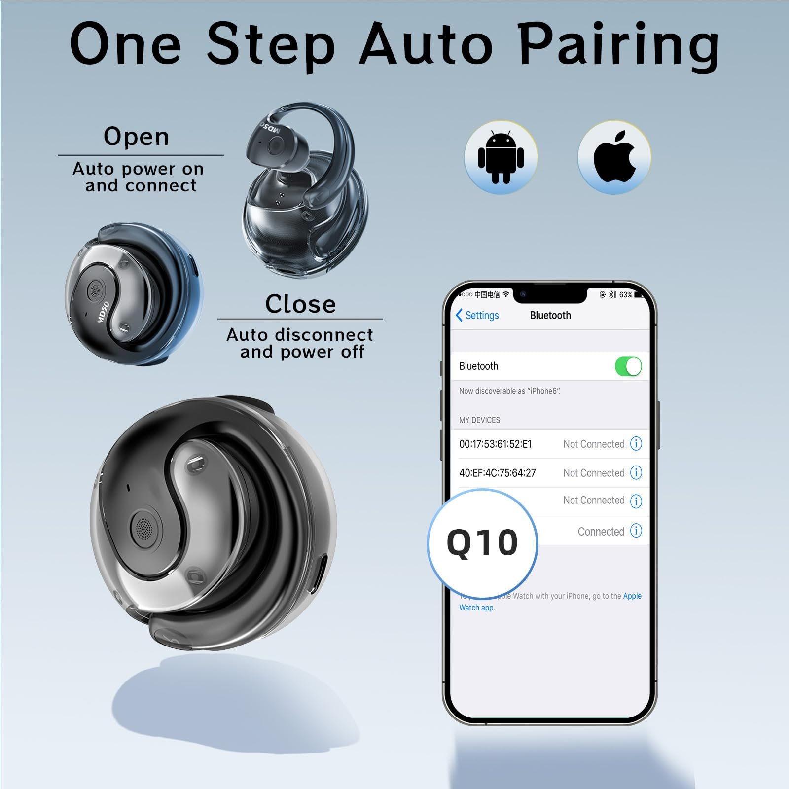 Навушники-перекладачі AI, 132 мови, Bluetooth 5.4, 3 режими перекладу для подорожей та навчання, фото №5