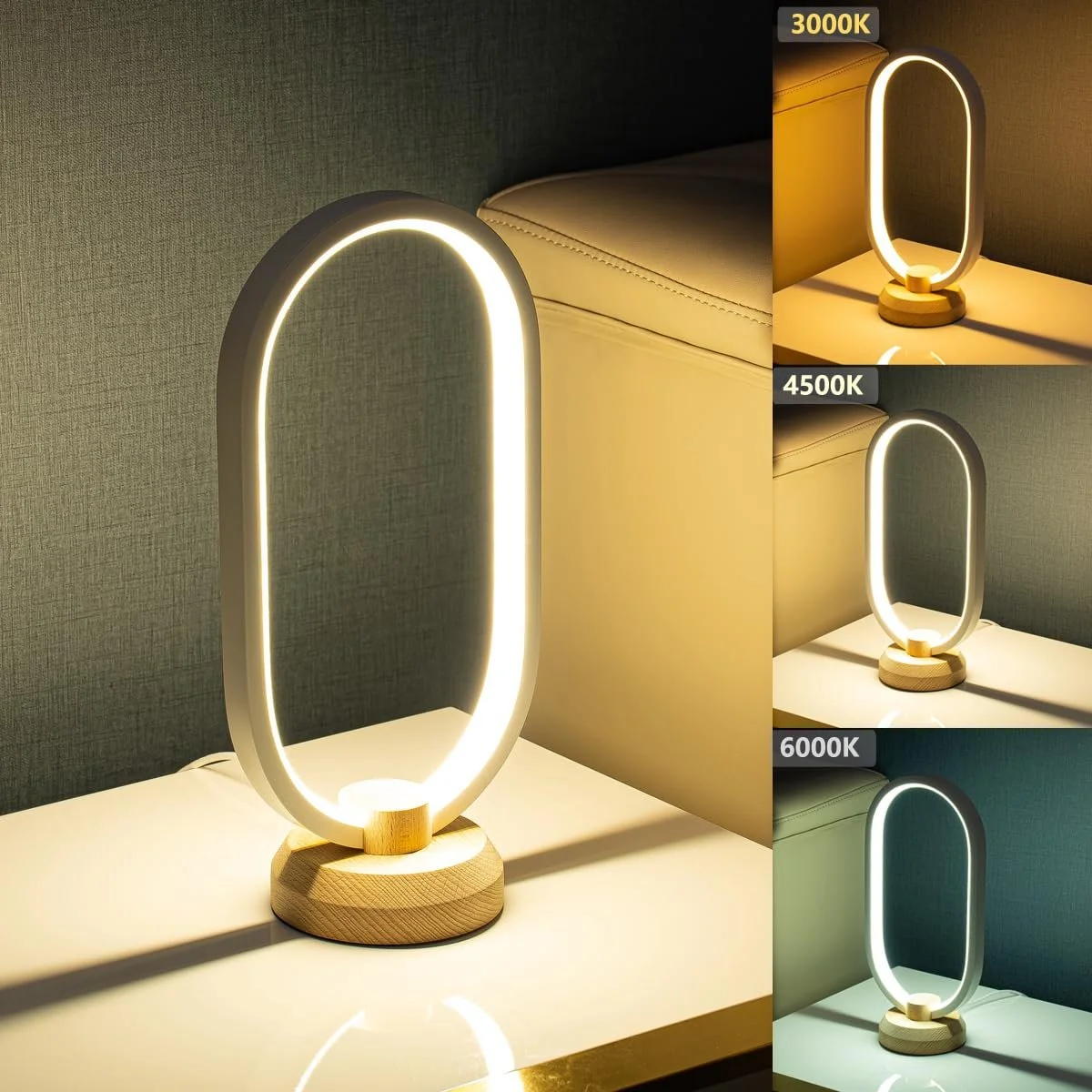 Настільна лампа Modern LED Oval 3000 K - 6000 K Dimmable White, фото №3