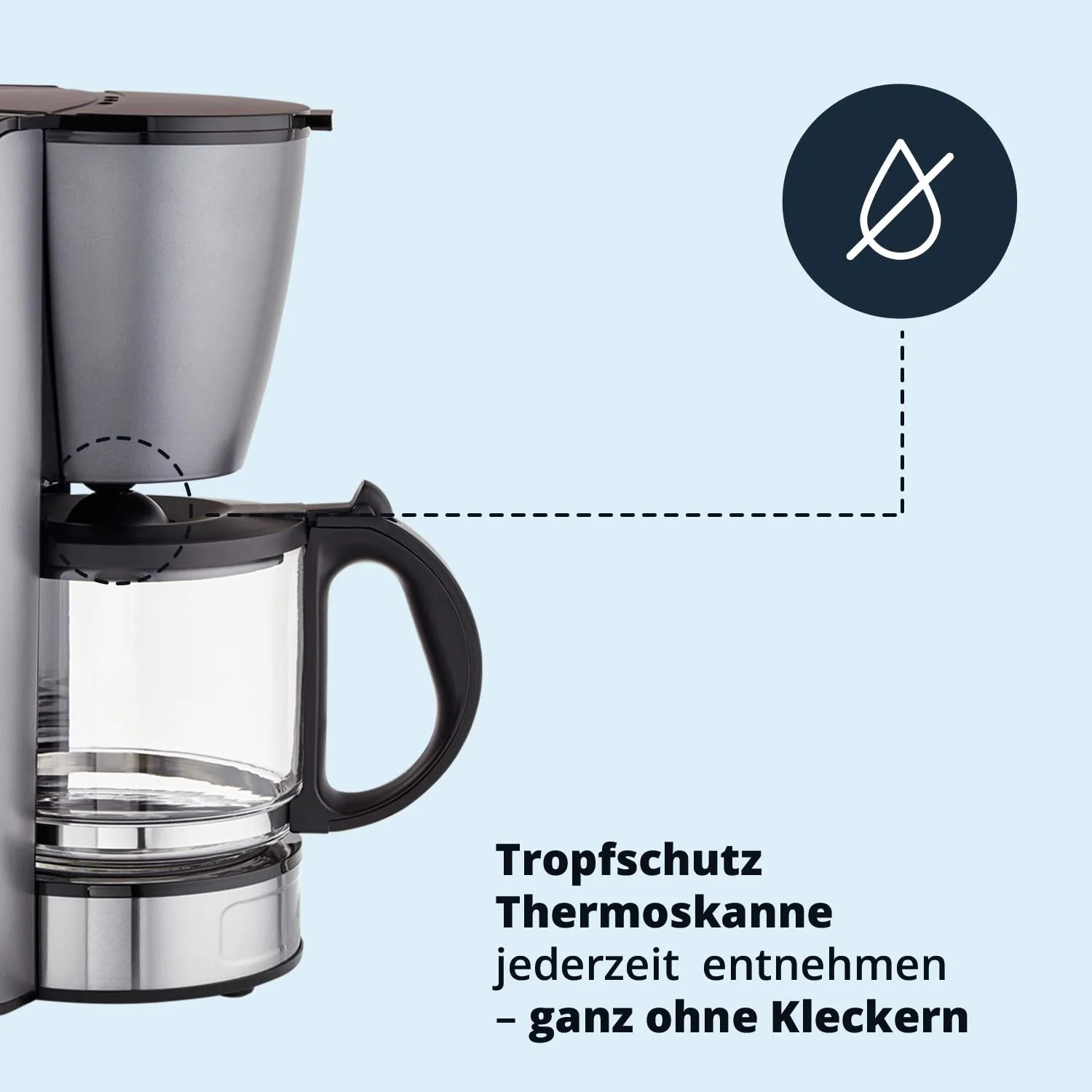 Капельная кофеварка KHG KA-124 (GE) 1.5 л на 12 чашек серый металлик, фото №5