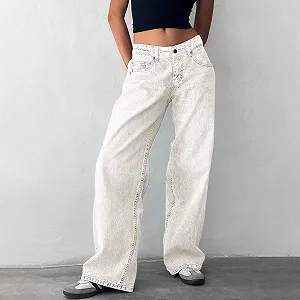 Джинсы Vhersily Baggy Женские С низкой посадкой Широкие Прямые synthetic.ua - Фото 1