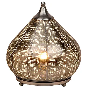 Настільна лампа Marrakech Jamiel 28 см Металева E27 Срібляста - Фото 1