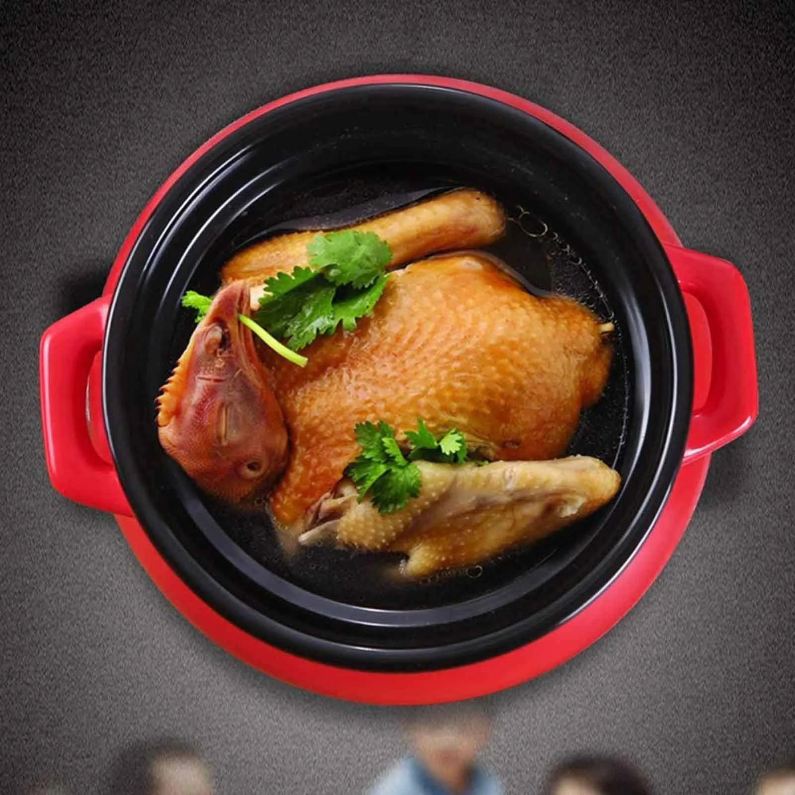 Гусятниця для запікання 21 см червона 6 л керамічна, фото №4