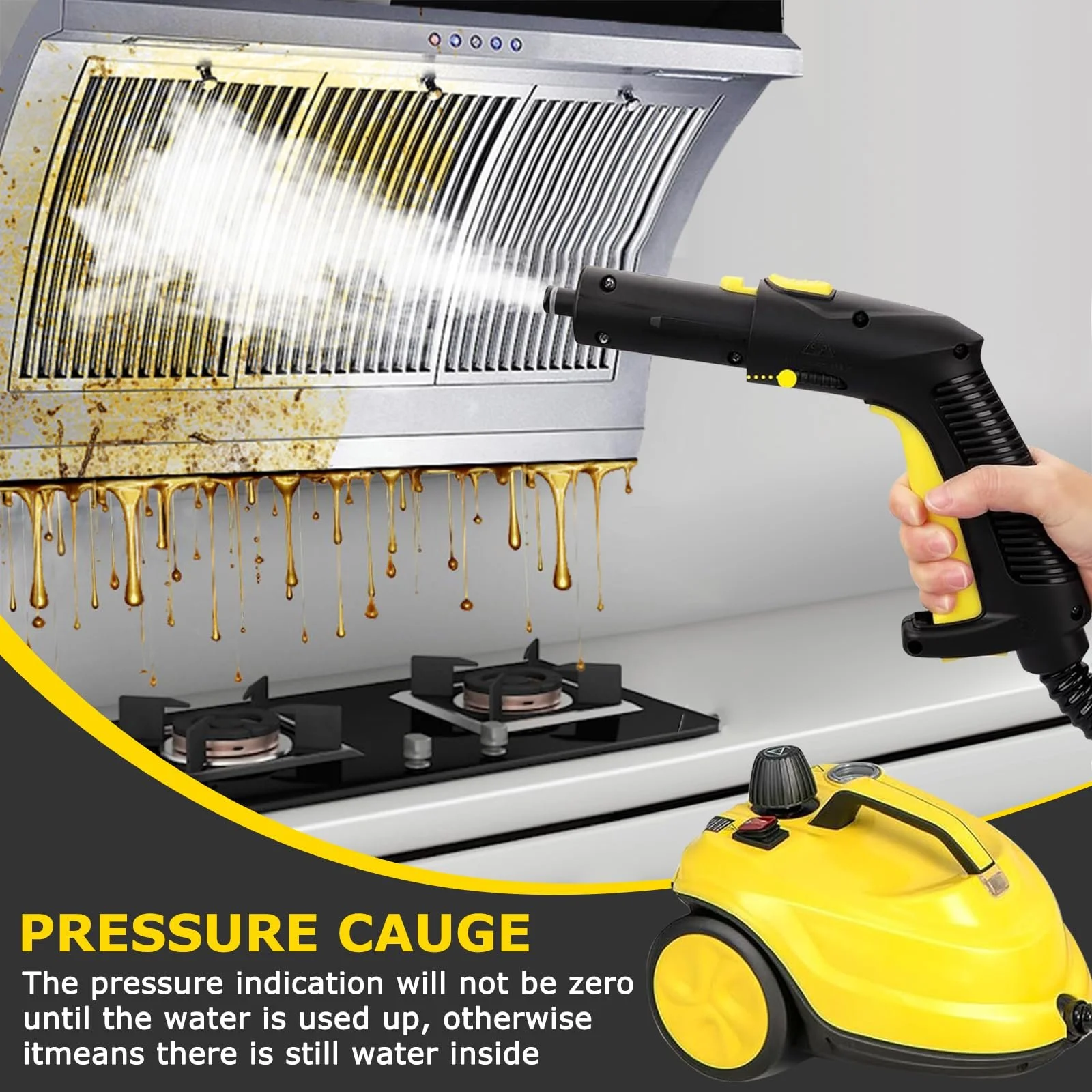 Пароочисник 2000 Вт 5 бар 108 м² 2 л з набором для чищення підлоги та насадками для меблів і килимів, фото №8 Пароочисник 2000 Вт 5 бар 108 м² 2 л з набором для чищення підлоги та насадками для меблів і килимів, фото №8