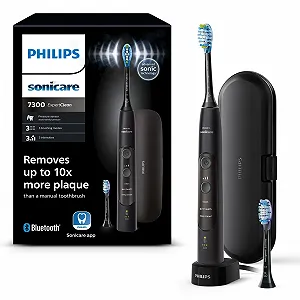 Електрична зубна щітка Philips ExpertClean 7300 HX9601/02 Звукова з датчиком тиску та дорожнім футляром Чорна - Фото 1