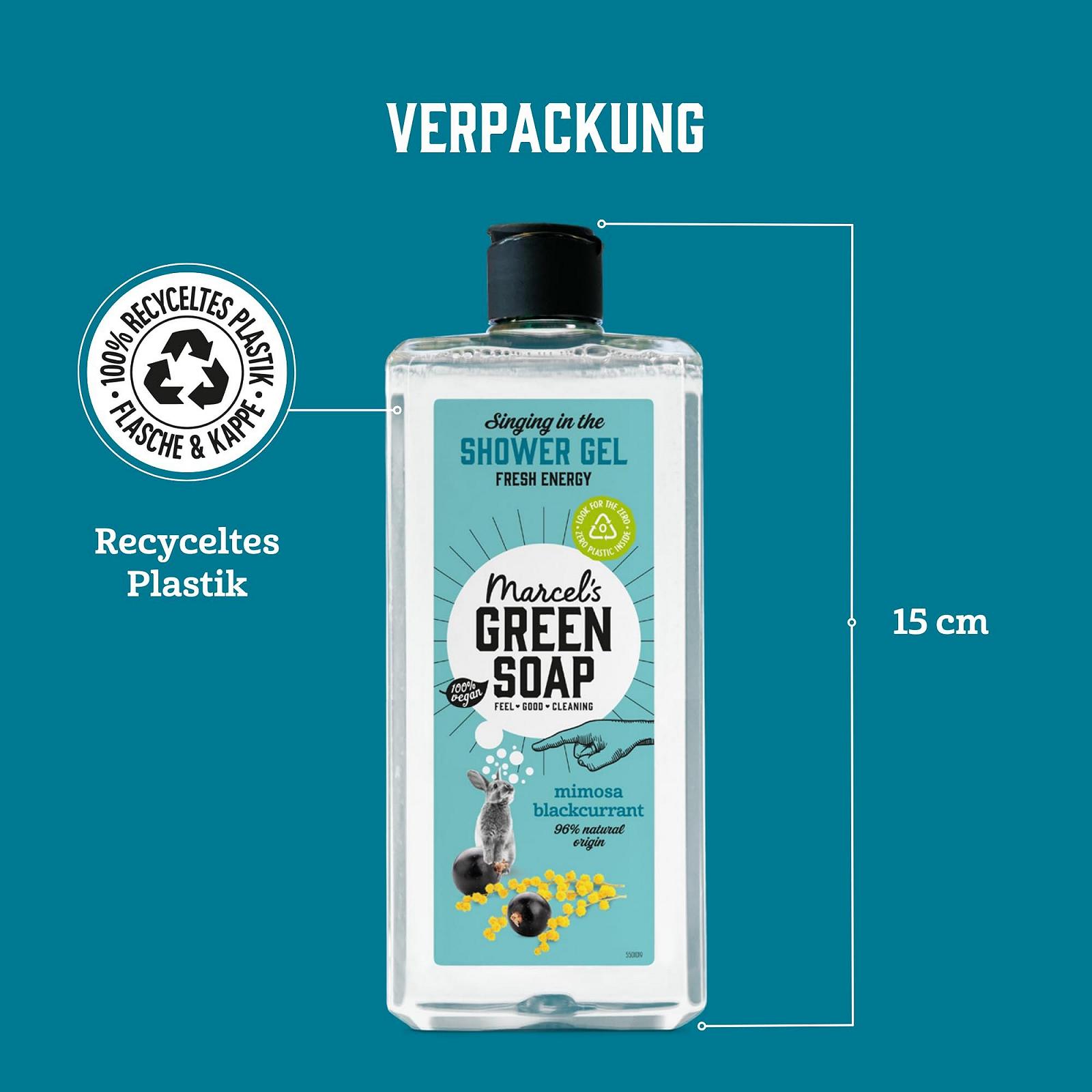 Гель для душа Marcel's Green Soap Mimosa & Blackcurrant 99% Biodegradable Vegan, фото №6 Гель для душа Marcel's Green Soap Mimosa & Blackcurrant 99% Biodegradable Vegan, фото №6