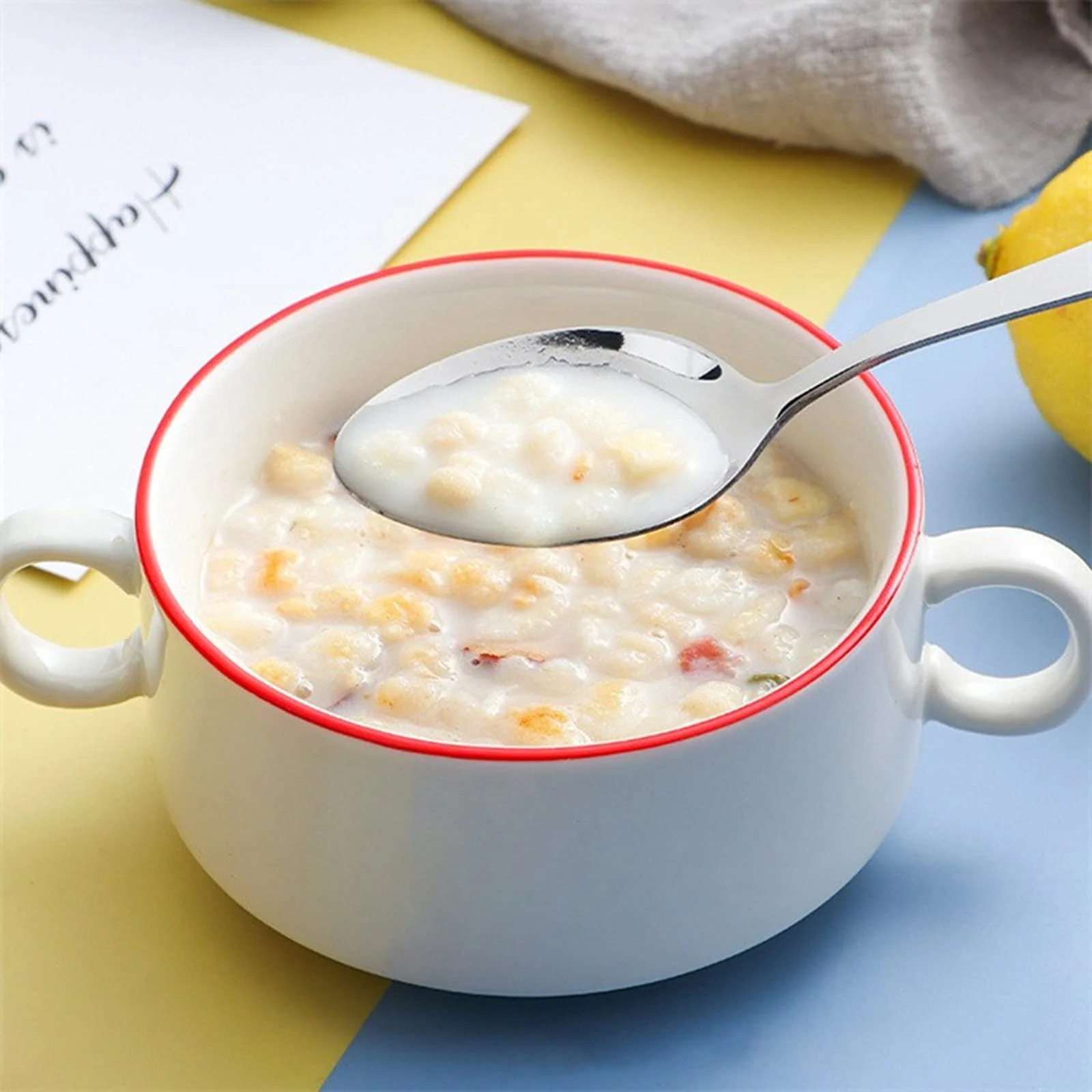 Десертна ложка з керамічною ручкою Ice Cream з нержавіючої сталі з коров'ячим візерунком, фото №7