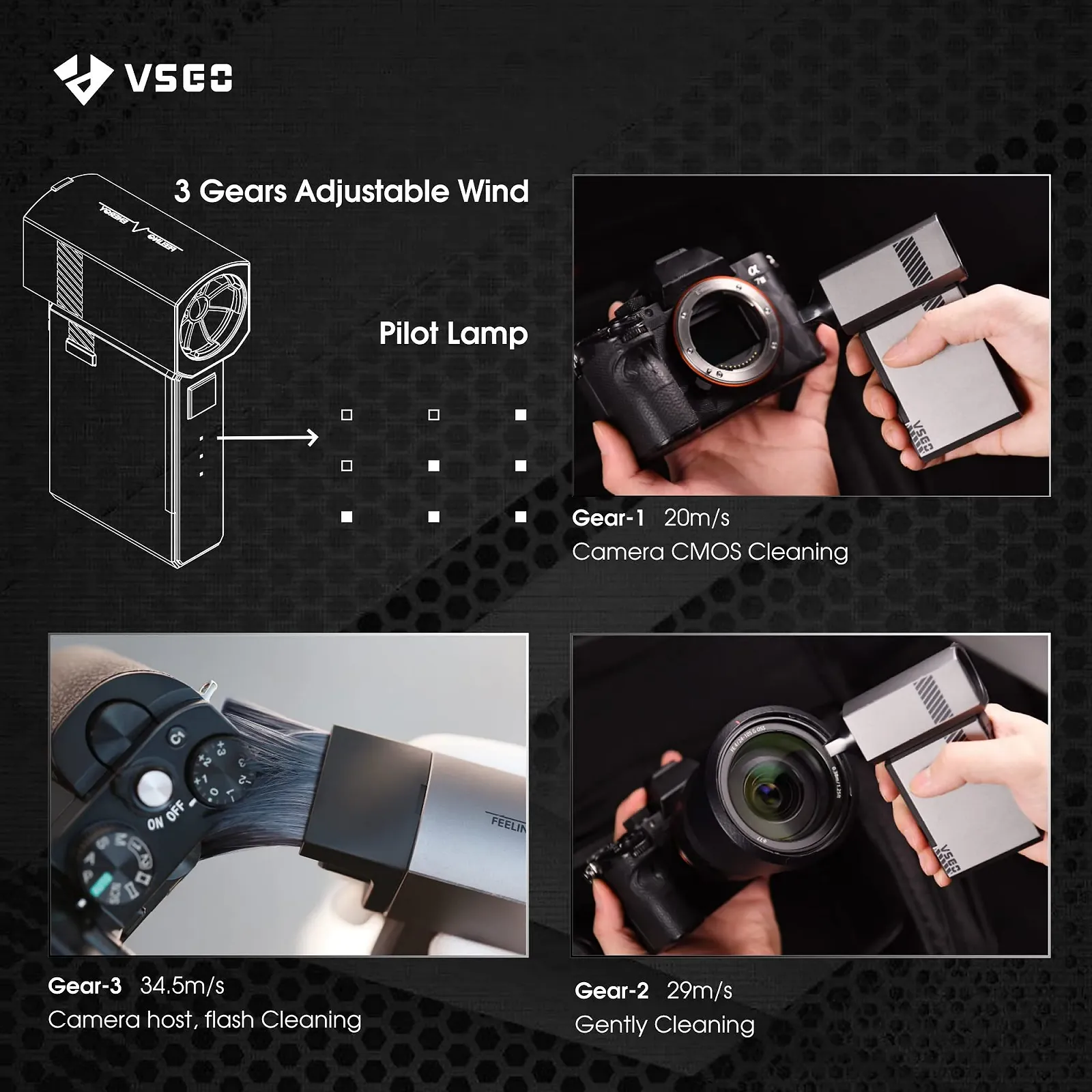 Електронний очищувач повітрям VSGO 100000RPM акумуляторний портативний, фото №6