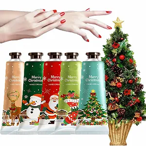 Крем для рук Christmas Mini, Набор рождественских кремов для рук, Крем для ухода за руками с растительным ароматом, Набор рождественских кремов для рук, Увлажняющий крем для сухих потрескавшихся рук и ног, 5 x 30 мл - Фото 1